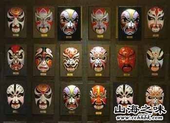 彩塑京剧脸谱